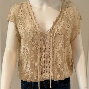 Buckle Gimmicks Top Beige Size S